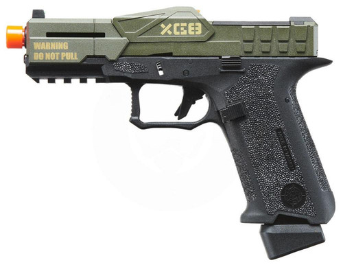 Poseidon CSI XG8 Close Combat Tactical GBB Airsoft Pistol, OD Green/Black