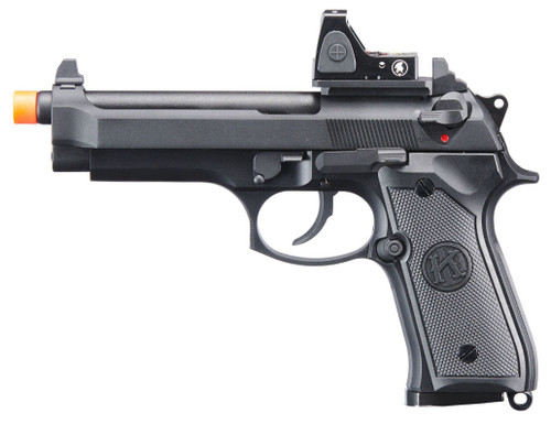 KLI KL92 Optic Ready 6mm Dual Power CO2/GBB Airsoft Pistol w/ Red Dot Combo, Black