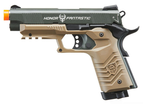 HFC Classic .45 Series Metal CO2 Blowback Airsoft Pistol, Black/Dark Earth