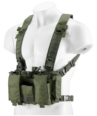 Lancer Tactical Buckle Up Lightweight Chest Rig, OD Green