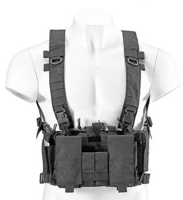 Lancer Tactical Buckle Up Lightweight Chest Rig, Black