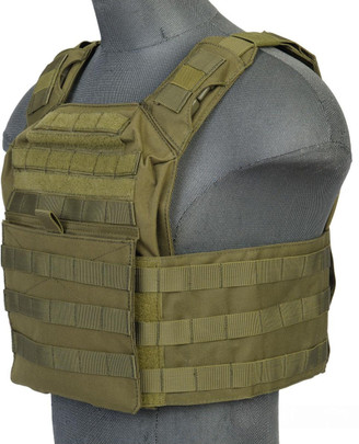 Lancer Tactical 1000D Nylon S.A.P.C. Airsoft Tactical Vest, OD Green