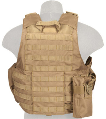 Lancer Tactical 600D Nylon Strike Tactical Vest, Coyote Brown