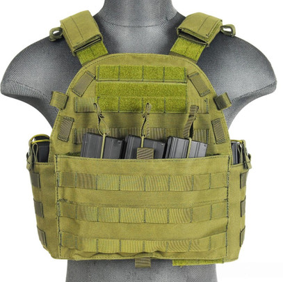Lancer Tactical 1000D Nylon Airsoft MOLLE Tactical Vest, OD Green