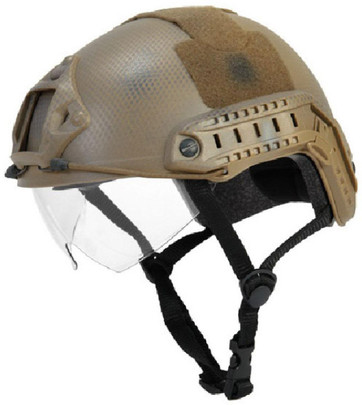 Lancer Tactical Basic Ballistic Type Helmet w/ Visor, Medium, Dark Earth