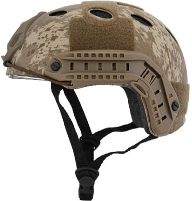 Lancer Tactical Airsoft Tactical Helmet w/ Retractable Visor, Desert Digital
