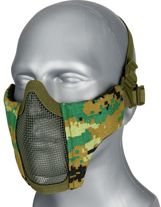 G-Force Low Carbon Steel Mesh Nylon Face Mask, Woodland Digital