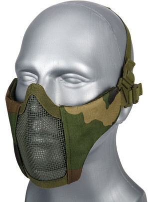 Sentinel Gears Low Carbon Steel Mesh Nylon Lower Face Mask, Woodland