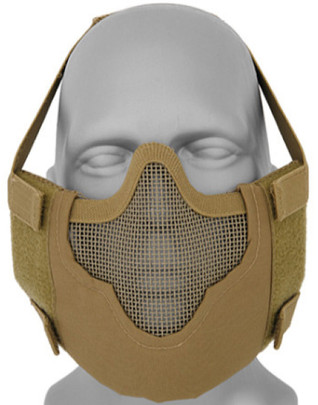 Black Bear Airsoft Raven Steel Mesh Padded Full Face Mask, Tan