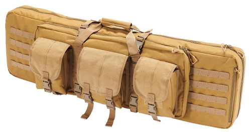 Lancer Tactical 1000D Nylon 42" Double Rifle Gun Bag, Tan