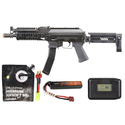 LCT ZP-19-01 Vityaz AEG Airsoft Rifle w/ Folding Stock, Starter Kit, Black