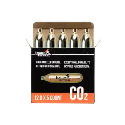 Lancer Tactical High Pressure 12 Gram CO2 Cartridges for Airsoft / Airguns (Multiple Quantities) - Pack of 5