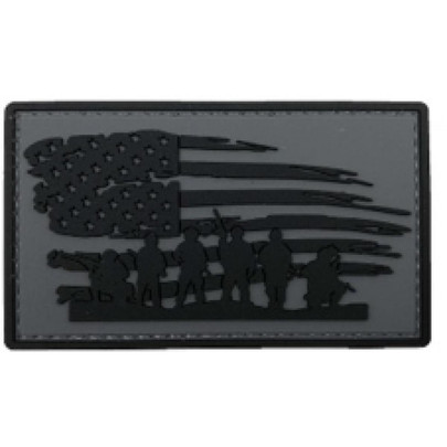 Stars & Stripes Warriors PVC Patch, Grey/Black/White