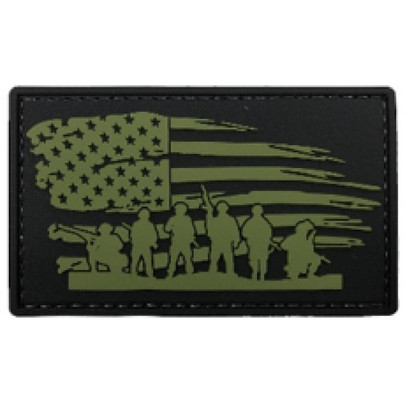 Stars & Stripes Warriors PVC Patch, OD Green