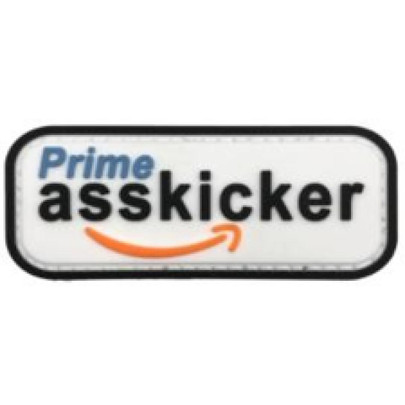 Prime Asskicker PVC Patch, White