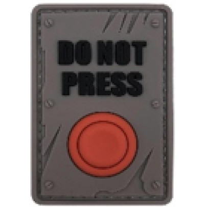 "Do Not Press" PVC Patch, Brown/Red