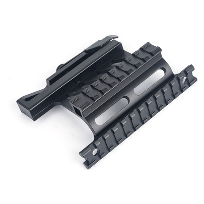 Ranger Armory CNC Aluminum Side Rail Quick Detach Scope Mount for AK47/74 Rifles w/ Duo Rails, Black