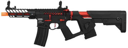 Lancer Tactical Enforcer Series NEEDLETAIL Skeleton ProLine Low FPS AEG Airsoft Rifle, Black / Red Lancer Tactical Enforcer Series NEEDLETAIL Skeleton ProLine Low FPS AEG Airsoft Rifle, Black / Red