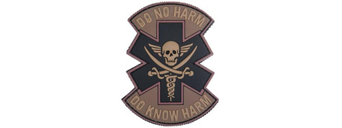 DO NOT HARM PVC Patch, Tan and Black DO NOT HARM PVC Patch, Tan and Black