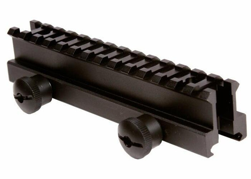 UTG High Profile Riser Mount, 1 Saddle Height, See Through Picatinny Rail, 13 Slots UTG High Profile Riser Mount, 1 Saddle Height, See Through Picatinny Rail, 13 Slots