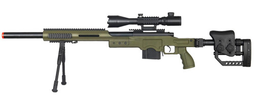 Well MB4410 Bolt Action Sniper Rifle w/ Illuminated Scope and Bipod, OD Green Well MB4410 Bolt Action Sniper Rifle w/ Illuminated Scope and Bipod, OD Green