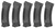 Arcturus Tactical AKM/AK74/AK12 Series 30/130rd Mid-Cap Airsoft Magazine, 5 Pack, Black