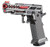 Dr. Black "Cypher" Custom 5.1 Hi-Capa GBB Airsoft Pistol, Silver/Red