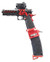 Custom Lancer Tactical LAMIA Stryk Hi-Capa 5.1 GBB Airsoft Pistol, Black/Red