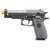 Double Eagle M22 Spring Airsoft Pistol w/ Mock Suppressor, Black/Silver