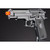 Double Eagle M22 Spring Airsoft Pistol w/ Mock Suppressor, Black/Silver