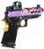 Lancer Tactical Stryk Hi-Capa 4.3 Gas Blowback Airsoft Pistol w/ Red Dot Sight, Black, Purple, & Gold