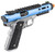 WE-Tech Galaxy 1911 Gas Blowback Airsoft Pistol, Blue Slide w/ Silver Lower