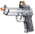 KLI KL-92 AI Optic Ready 6mm Dual Power CO2/GBB Airsoft Pistol w/ Red Dot Combo, Silver
