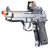 KLI KL-92 6mm Dual Power CO2/Gas Blowback Airsoft Pistol w/ Red Dot Combo, Platinum