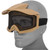 AMA 2610T Plastic Face Mask w/ Metal Mesh Lens, Visor, Tan