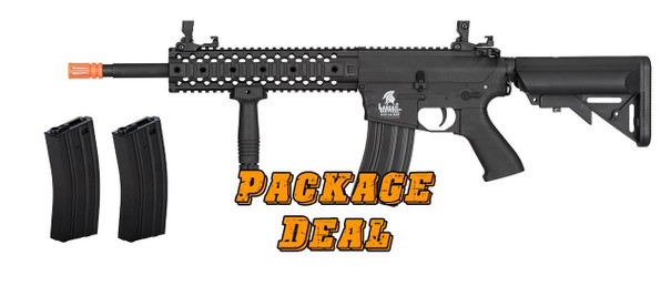 Lancer Tactical Gen 2 M4 RIS AEG Bundle - Includes 2 Extra Mags / Battery / Charger