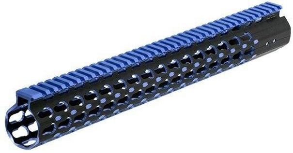 UTG PRO Keymod AR15 15 Super Slim Rail, Black and Blue 2-Tone