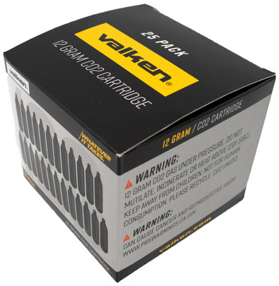 Valken 12g CO2 Cartridges, 25 Count