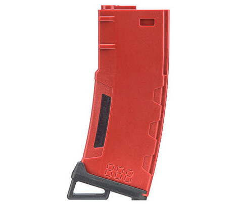 Lancer Tactical 130 Round High Speed Mid-Cap M4 Airsoft Magazine, Red