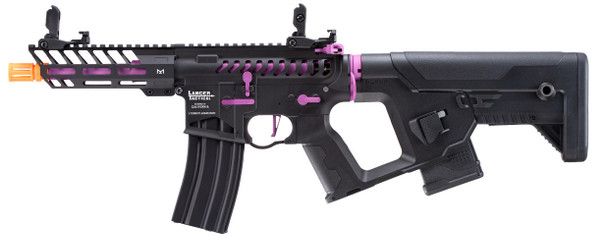 Lancer Tactical Enforcer Needletail Skeleton Low FPS Airsoft AEG Rifle, Black/Purple