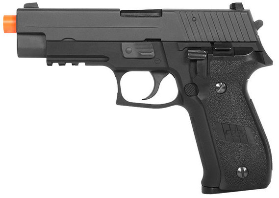 WE Tech Full Metal F226 Series MK25 Gas Blowback Airsoft Pistol, Black