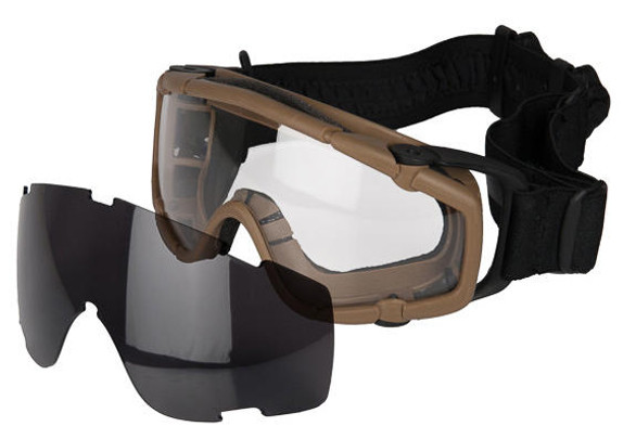 SI 444TF Ballistic Goggle Fan Version with 2 Lens, Tan