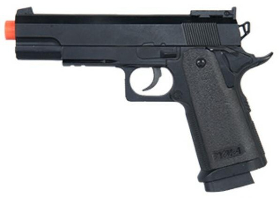 UK Arms Compact Metal Spring Airsoft Pistol, Black