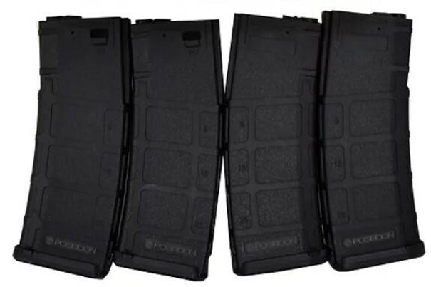 Poseidon Mid-Cap 180-rds Magazine 4pcs/set, Black