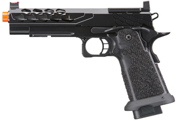 Lancer Tactical Stryk Hi-Capa 5.1 Gas Blowback Airsoft Pistol, Black