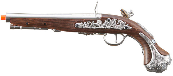 HFC George Washington Flintlock Airsoft CO2 Powered Pistol, Silver