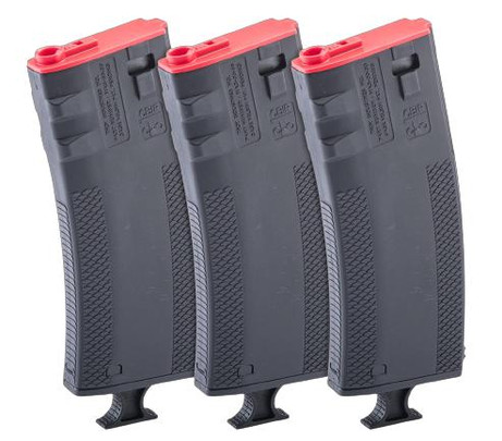 EMG Troy Industries 250rd Mid-Cap Battlemag w/ T-Grip Magazine Assist for M4/M16 Series Airsoft AEG Rifles, Pack of 3, Black
