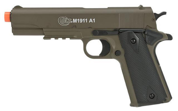 Colt M1911A1 Airsoft Spring Pistol with Metal Slide, Tan