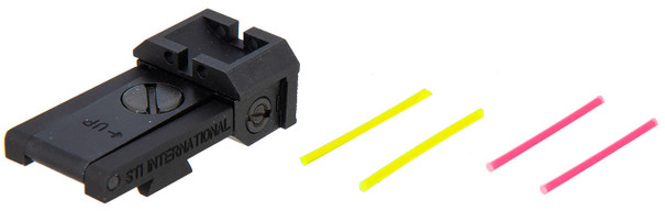 Airsoft Masterpiece Aluminum Rear Sight w/ Fiber Optics for Hi-Capa S Style, Black