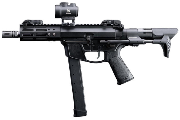 EMG Strike Industries x PWS Licensed 9mm Style Carbine 5" M-LOK Airsoft AEG Rifle w/ Viper PDW Stock, Black